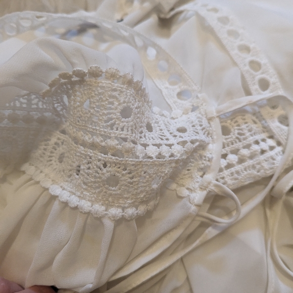 Mixfeer white boho long sheer duster size S - Picture 7 of 9